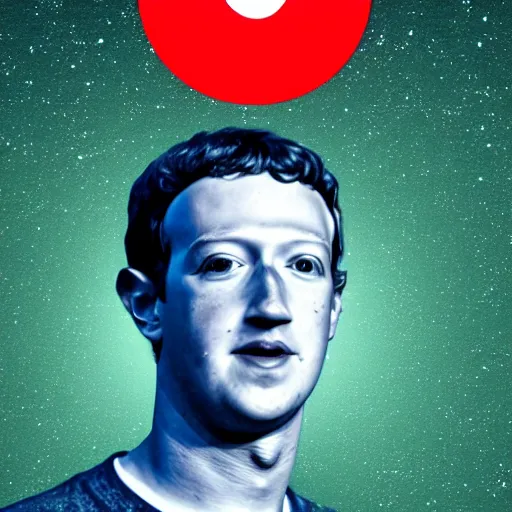 Image similar to Mark Zuckerberg in a UFO, digital art