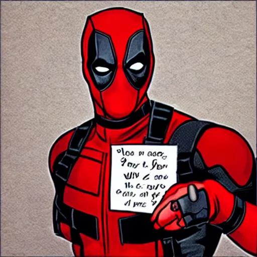 Image similar to Deadpool got a love letter