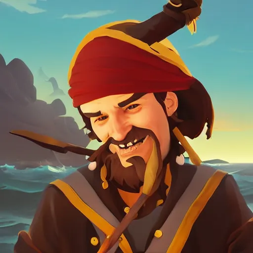 Image similar to painting jack the pirate on sea of thieves game avatar hero smooth face median photoshop filter cutout vector behance hd by jesper ejsing, by rhads, makoto shinkai and lois van baarle, ilya kuvshinov, rossdraws, illustration, art by ilya kuvshinov and gustav klimt