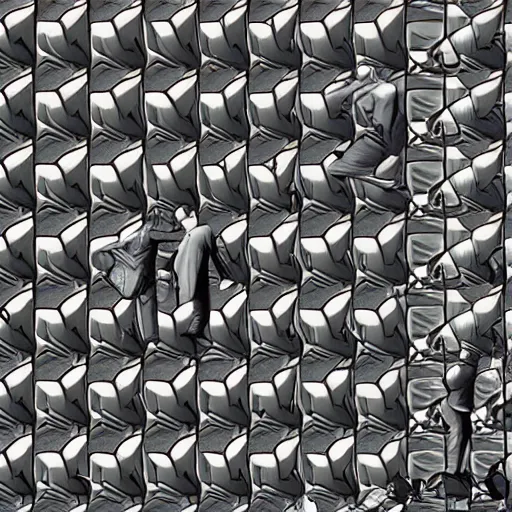 Prompt: the matrix, by m c escher