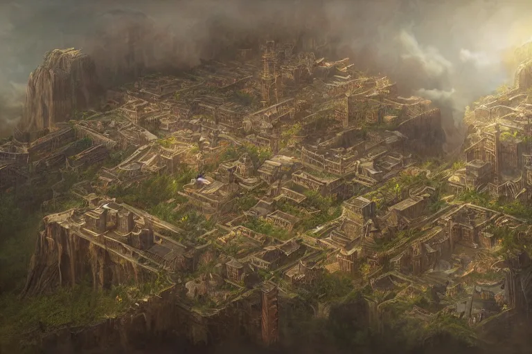 Prompt: an intricate matte painting of megadungeon map, by Christophe Vacher and Bastien Lecouffe-Deharme, trending on artstation