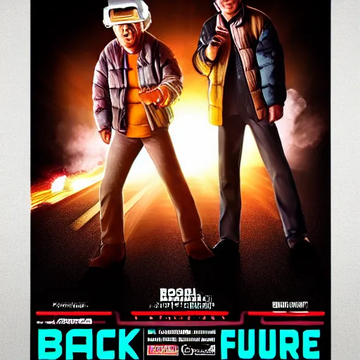 Prompt: back to the future poster, cinematic, realistic, octane render