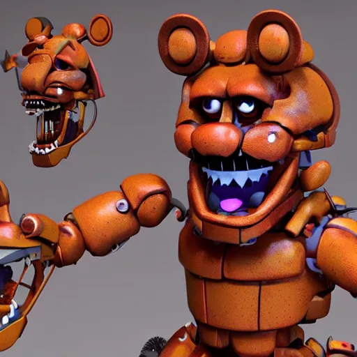 Image similar to horror animatronic from fnaf, 8 k, super detailed, octane render, vfx, super realistic, unreal engine 5