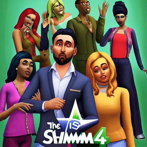 Prompt: the sims 4 : occult & satanism stuff pack, video game cover art