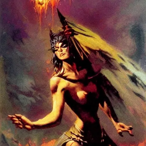 Prompt: sorceress by Frank Frazetta,fantasy artwork,beautiful,soft,high quality!!!!!,masterpiece!!!!