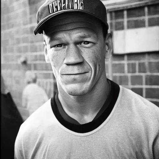 Image similar to closeup portrait of John Cena , new york back street , by Steve McCurry and David Lazar, natural light, detailed face, CANON Eos C300, ƒ1.8, 35mm, 8K, medium-format print