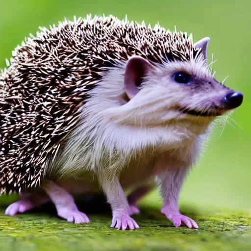 Prompt: a hedgehog as the egyptian sphynx statue, hd 4 k detailed photo, pyramids in the background