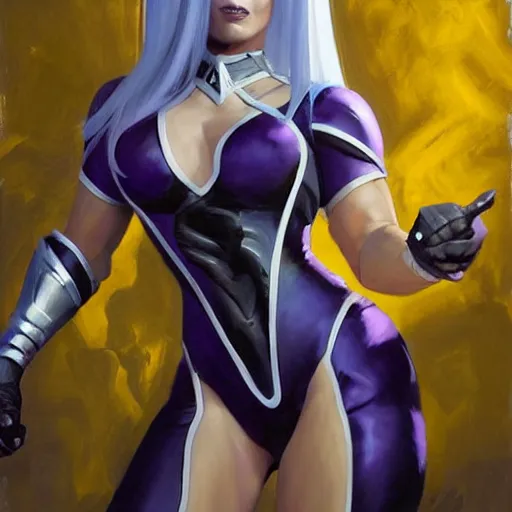 Prompt: greg manchess portrait painting of sindel from mortal kombat as overwatch character, medium shot, asymmetrical, profile picture, organic painting, sunny day, matte painting, bold shapes, hard edges, street art, trending on artstation, by huang guangjian and gil elvgren and frank frazetta