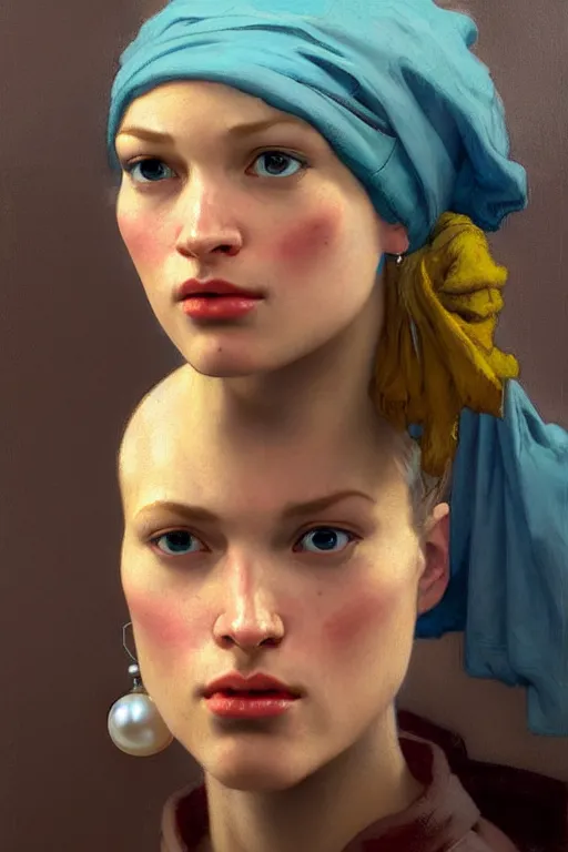 Image similar to full character portrait team fortress 2 video game character art not the girl with the pearl earring character design, painting by gaston bussiere, katsuya terada, nc wyeth, greg rutkowski, craig mullins, vermeer, frank frazetta, mucha, tom of finland, trending on artstation, jeffery catherine jones