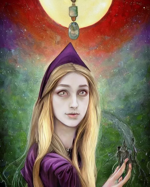 Prompt: a portrait of a beautiful young witch manifesting a psychic prayer that is surreally becoming real as the pretty mentally insane young witch inquisitively smirks at you. slender, pretty and stunning young witch with long straight hair wearing an English school uniform, with mental insanity imagines an image of a psychic energetic state of lucid reality. ultra detailed painting at 16K resolution and epic visuals. epically surreally beautiful image. rendering amazing detail. vivid clarity. ultra shadowing. iridescent colors. mind-breaking latent space. English school uniform-wearing young witch illustrated as a portrait.