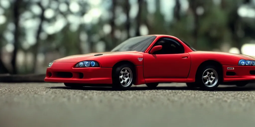 Prompt: The Fast and the Furious, 2001, Toyota Supra, 1994, 1995, 1996, 1997, 1998, Hot Wheels, cinematic, 8k, depth of field, bokeh.