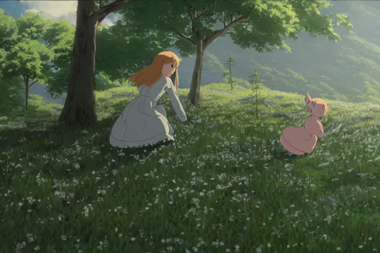 Image similar to still image from the sound of music by makoto shinkai, ultra detailed, finely detailed
