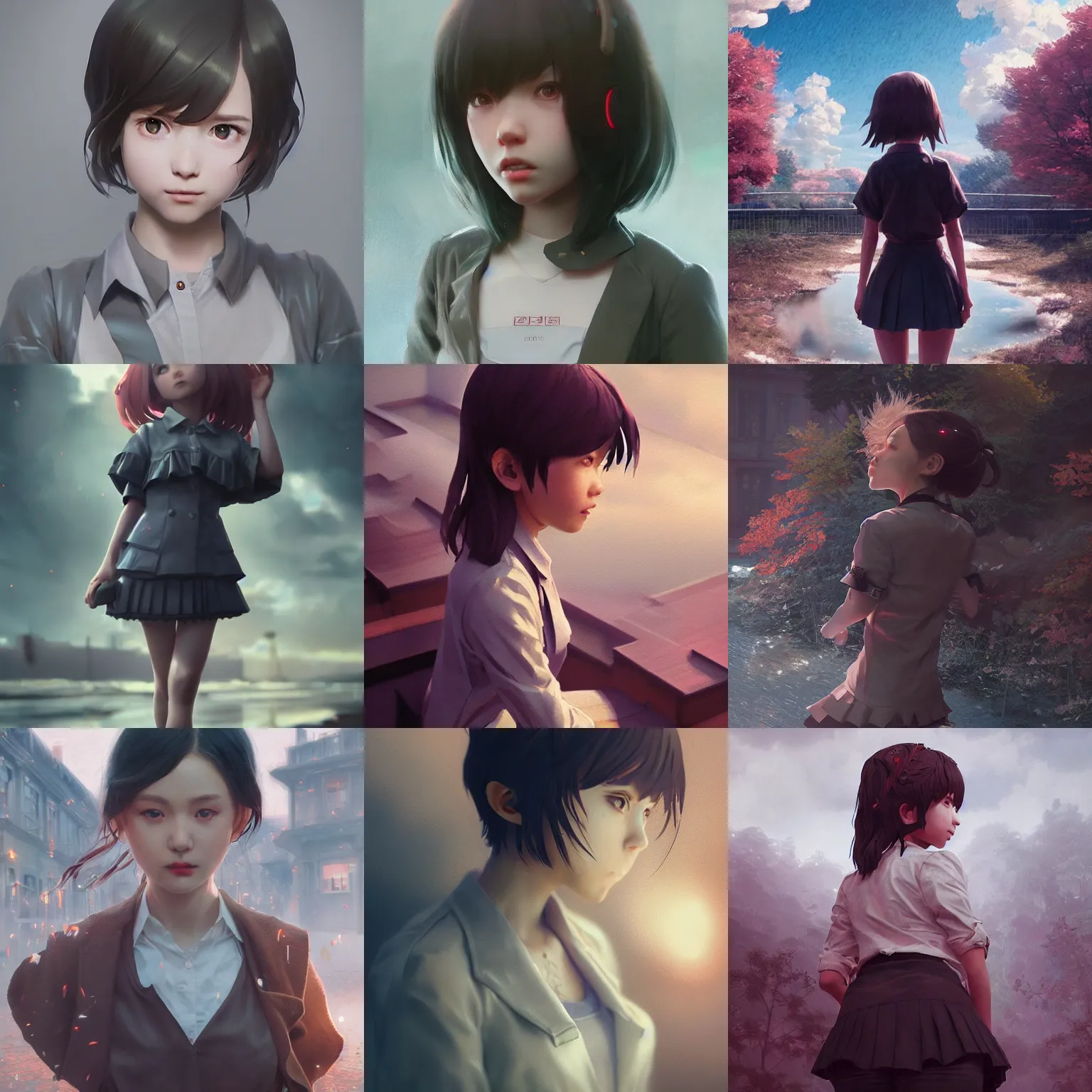 Image similar to insanely detailed. instagram photo, kodak portra. by wlop, ilya kuvshinov, krenz cushart, greg rutkowski, pixiv. zbrush sculpt, octane, maya, houdini, vfx. schoolgirl by ayami kojima. cinematic dramatic atmosphere, sharp focus, volumetric lighting.