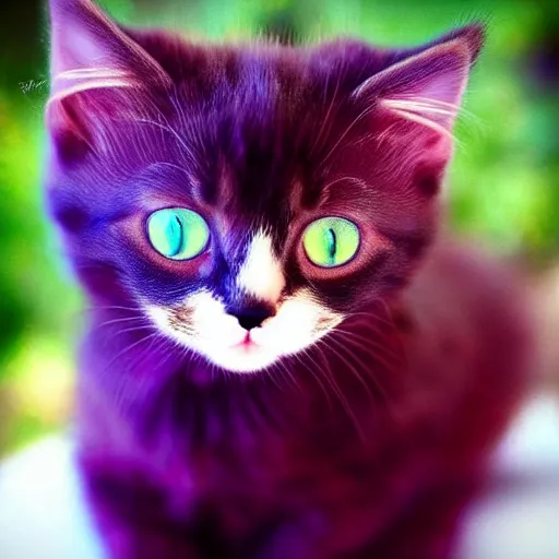 Image similar to adorable crimson kitten with violet eyes