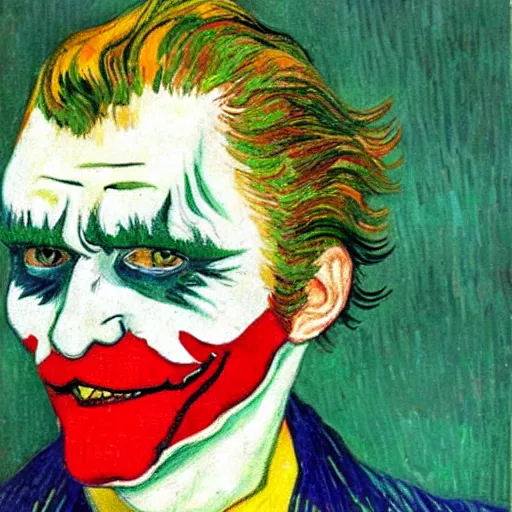 Prompt: joker painted by vincent van gogh, highly detailed, intricate, painted