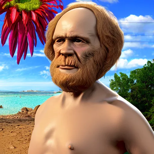 Image similar to dreamt in 5. 7 1 s for @ loo'e's! dream charles darwin in a bikini realistic 4 k photograph