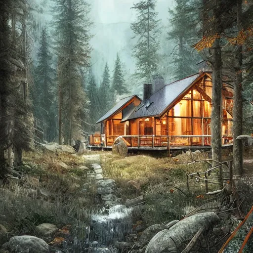 Image similar to a cabin in the woods by Klaus Wittmann