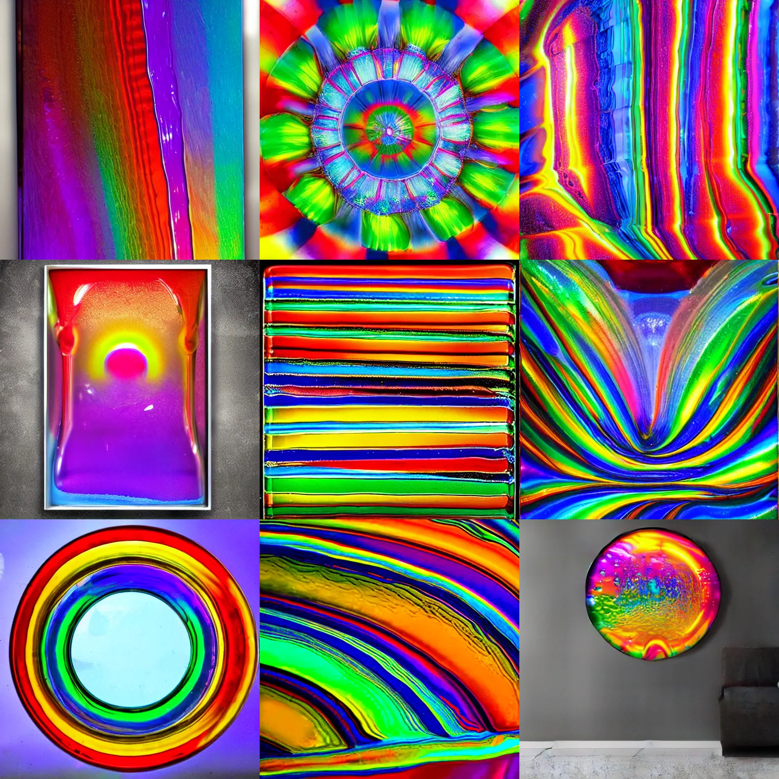 Prompt: glass colorful art relfection beauty refraction rainbow