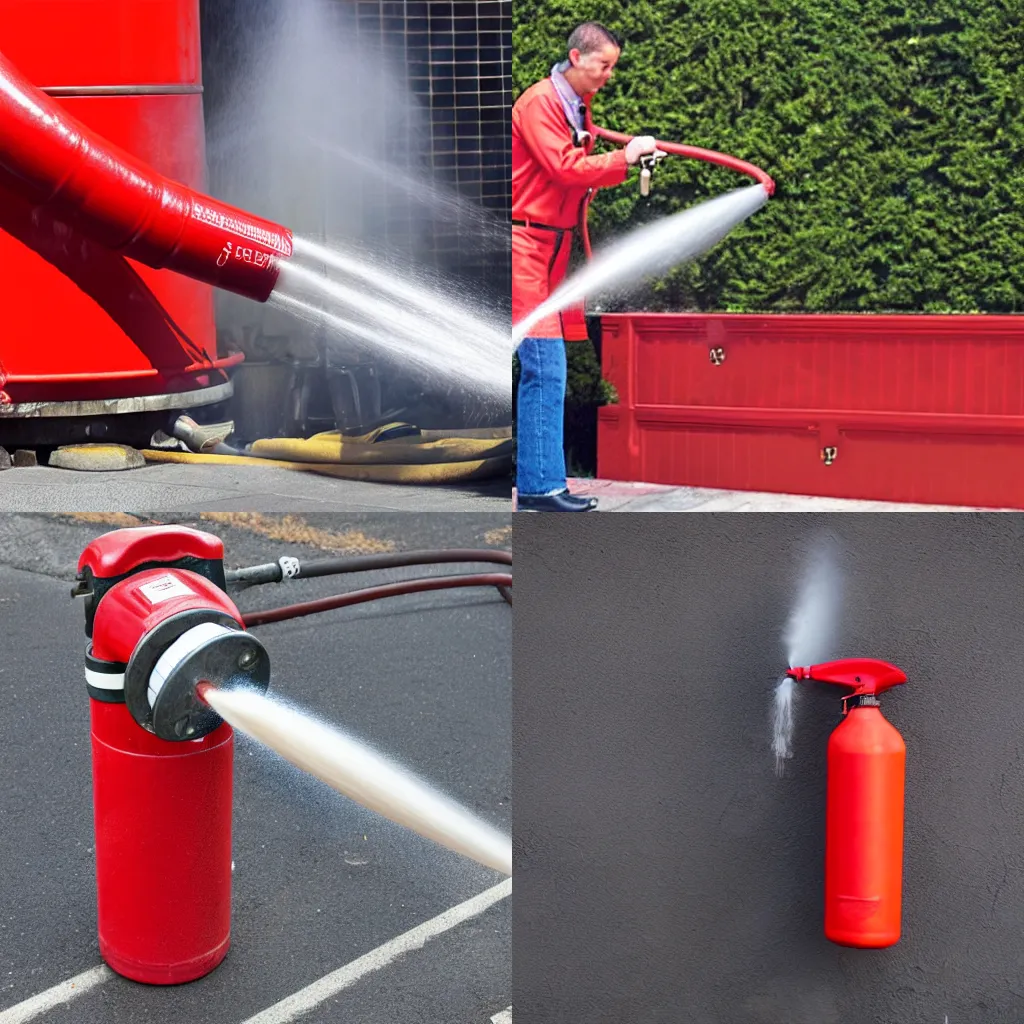 Prompt: Fire hose that only sprays gas