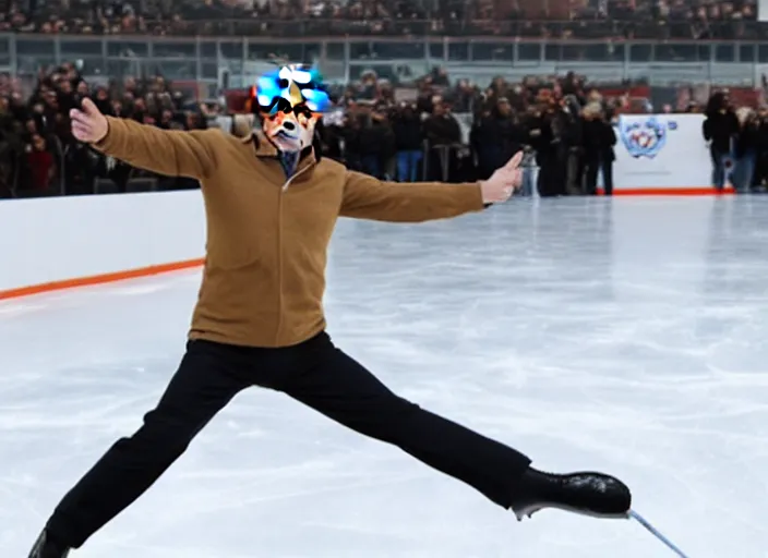 Prompt: putin on ice promotional shot