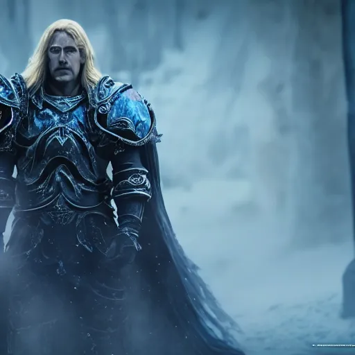 Prompt: arthas menethil movie frame, cinematic, high detail, cinematography, vfx, 8 k