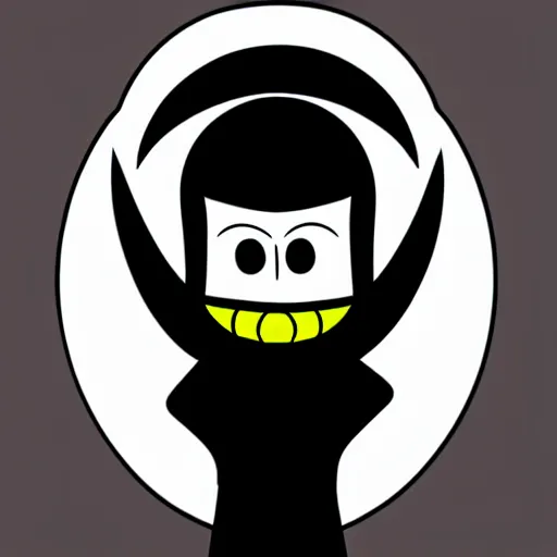 Image similar to photo of vinyl designer toy, cartoon character, head moon crescent, creepy smiling evil face with wrinkles, holds a knife in hand