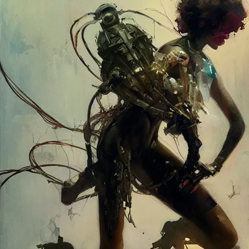 Prompt: biopunk, intricate, elegant, highly detailed, greg manchess, mucha, liepke, ruan jia, jeffrey catherine jones, ridley scott