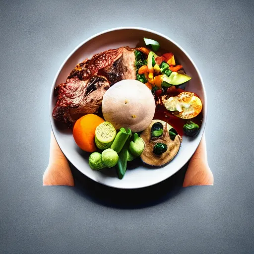Image similar to a meal of slightly disgusting, but also futuristic designer food, professional food photography
