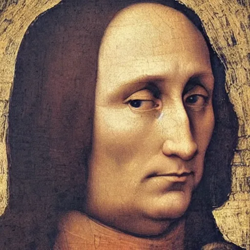Image similar to portrait of Vladimir Putin, by Leonardo Da Vinci