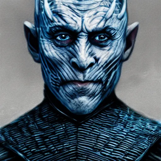 Prompt: a full length potrait of night king , game of thrones by Collin Elder, soft lighting