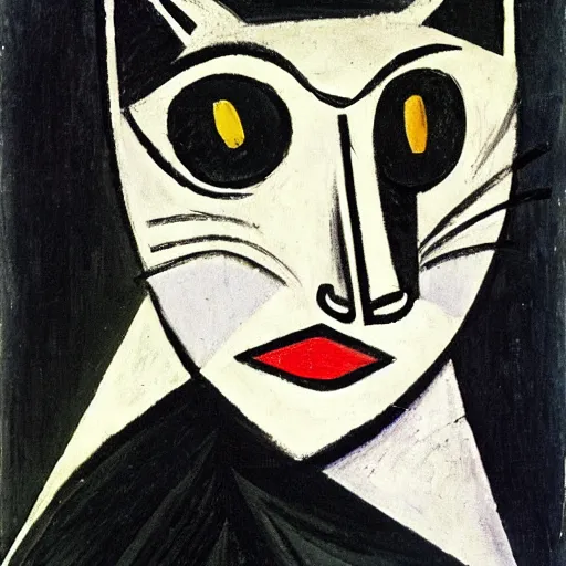 Prompt: black cat by picasso