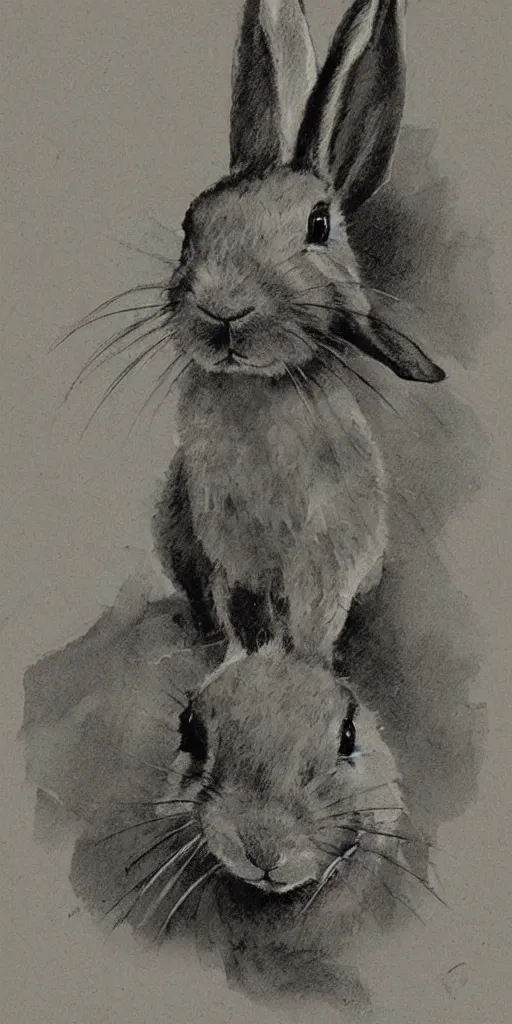 Image similar to a rabbit in the style of anders zorn