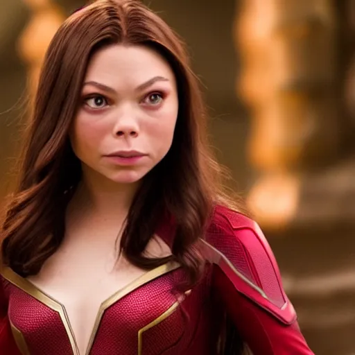 Image similar to Scarlet Witch from Infinity war, played by Miranda Cosgrove