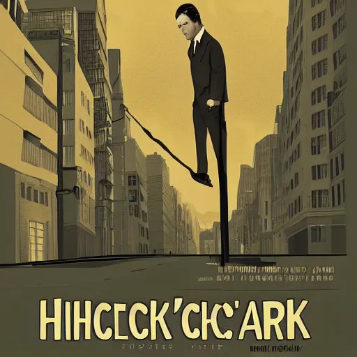 Prompt: hitchcock's vertigo poster digital illustration