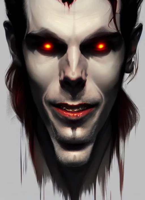 Image similar to portrait of michael morbius the living vampire, intricate, elegant, glowing lights, highly detailed, digital painting, artstation, concept art, smooth, sharp focus, illustration, art by wlop, mars ravelo and greg rutkowski