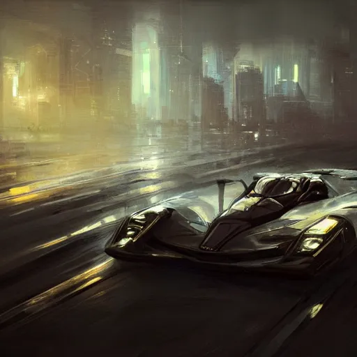 Prompt: long and heavy car, elegant, digital painting, concept art, smooth, sharp focus, art style from Wang Ke and Greg Rutkowski and Bruce Kaiser and Scott Robertson and Dmitry Mazurkevich and Doruk Erdem and Jon Sibal, small style cue from Blade Runner and Minority Report and iRobots