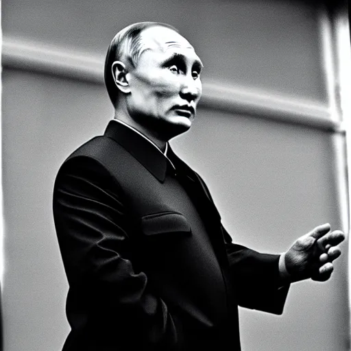 Prompt: 35mm photo of kim jong putin