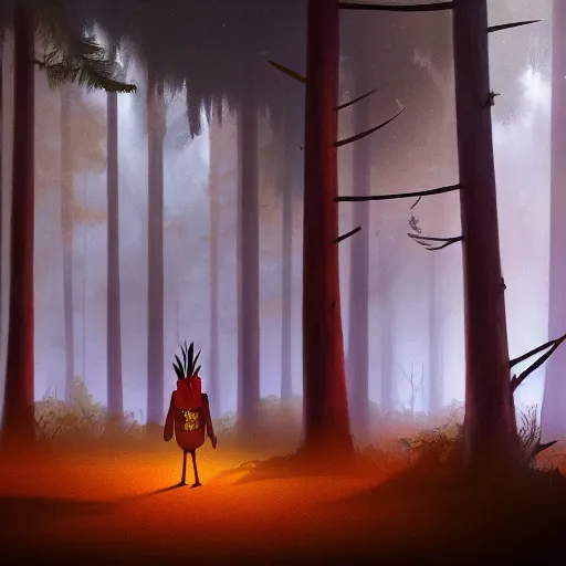 Prompt: medium shot native american, in a dark forest, mysterious, backlit, still from a pixar dreamworks movie, trending on artstation
