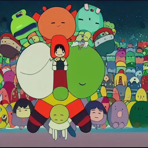 Image similar to award winning katamari damacy movie in the style of spirited away