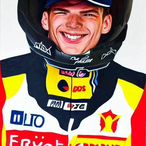 Prompt: max verstappen smiling, ultra realistic portrait