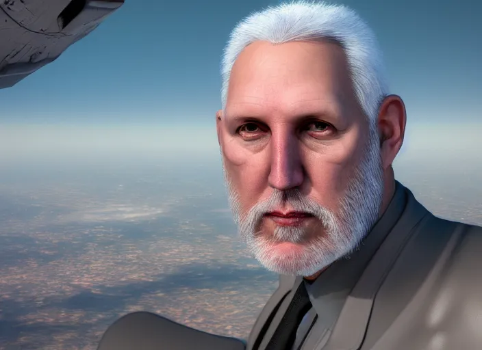 Image similar to facial portrait of greg popovich flying over san antonio, fantasy, super hero art, oil on canvas, octane render, spurs suit, trending on artstation