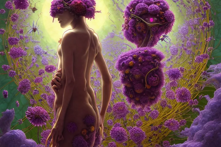 Image similar to the platonic ideal of flowers, rotting, insects and praying of cletus kasady carnage thanos dementor wild hunt doctor manhattan chtulu mandelbulb mandala ponyo spirited away davinci heavy rain, d & d, fantasy, ego death, decay, dmt, psilocybin, art by artgerm and greg rutkowski and alphonse mucha