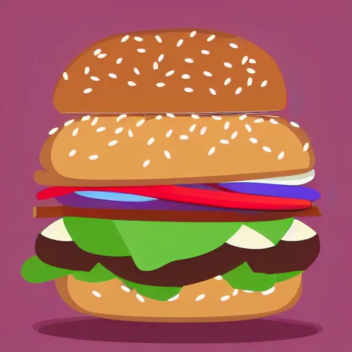 Image similar to lovely hamburger with cute eyes, smiling face, modern flat design style illustration with line elements