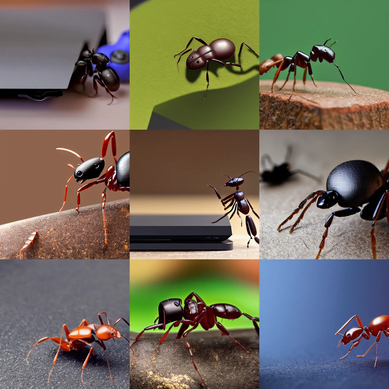 Prompt: an ant playing playstation 5