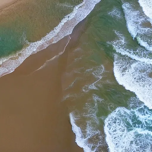 Image similar to CNN news footage taken from above. A huge creature is washed up on the beach.