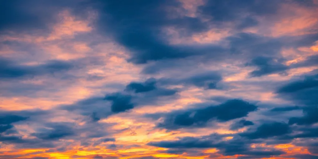 Prompt: realistic sunset with clouds, hyperrealistic, photograph, 35mm, sharp focus