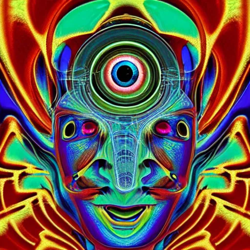 ''mettalic insect fractal alien face dmt entity pablo | Stable Diffusion