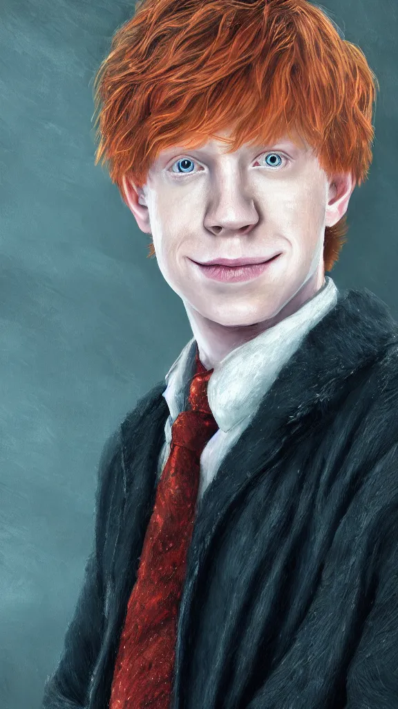 Prompt: a close - up portrait of ron weasley, attending the yule ball. beautiful painting by jim kay. color harmony, 8 k detail, gallery quality, hd wallpaper, premium prints available, hyper - detailed, intricate design.