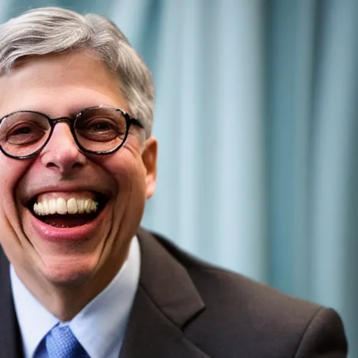 Prompt: merrick garland laughing