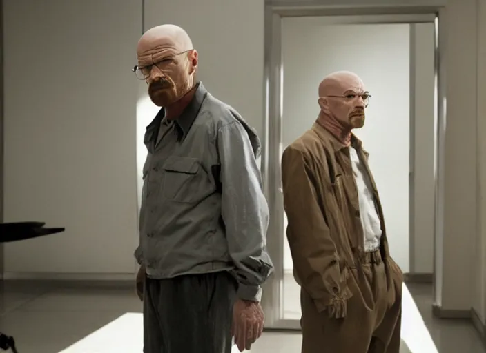 Image similar to film still of Walter White as Gordan Freeman in the Half Life Movie, 4k